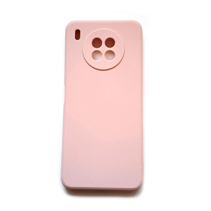 Силиконовый чехол для Huawei Honor 50 Lite матовый, с бархатом и защитой камеры, пудровый #1
