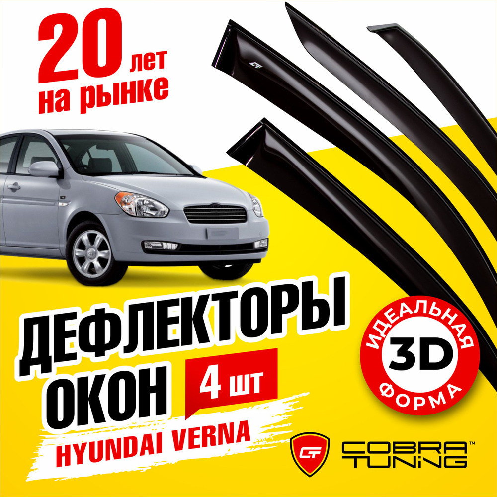 Дефлектор для окон Cobra Tuning H21706 Verna купить по выгодной цене в  интернет-магазине OZON (540288274)