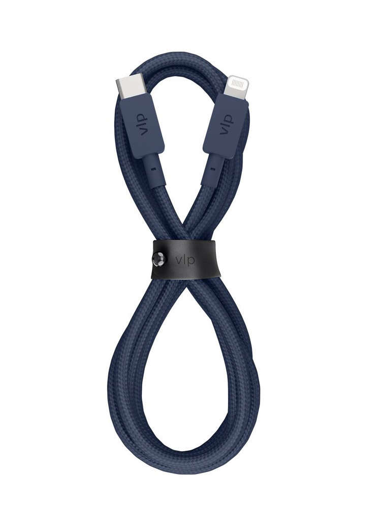 Дата-кабель "vlp" Nylon Cable USB С - Lightning MFI, 1.2м, темно-синий / кабель для айфона / кабель для #1