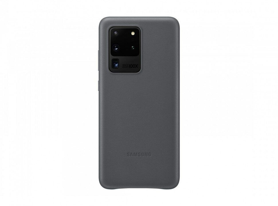 Накладка Samsung Leather Cover для Samsung Galaxy S20 Ultra SM-G988 EF-VG988LJEGRU серая  #1