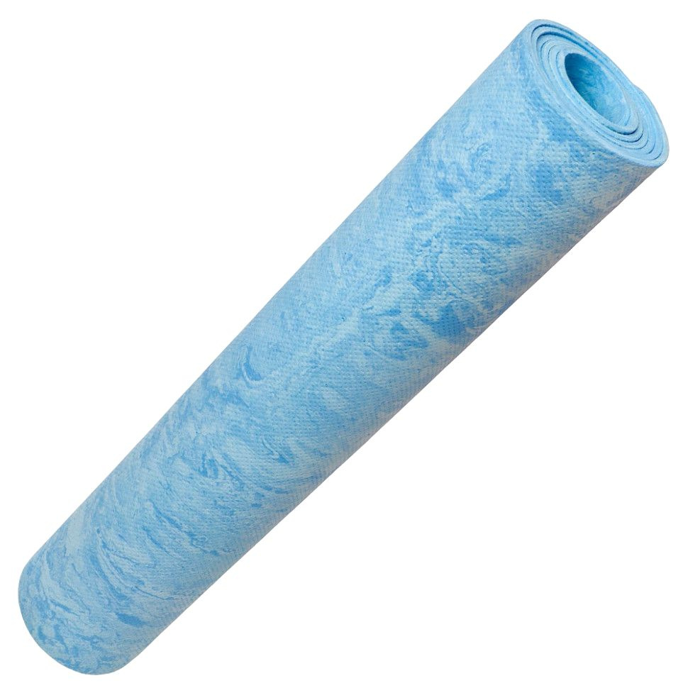 Коврик для йоги ЭВА 173х61х0,5 см E40031 (синий Мрамор) #1