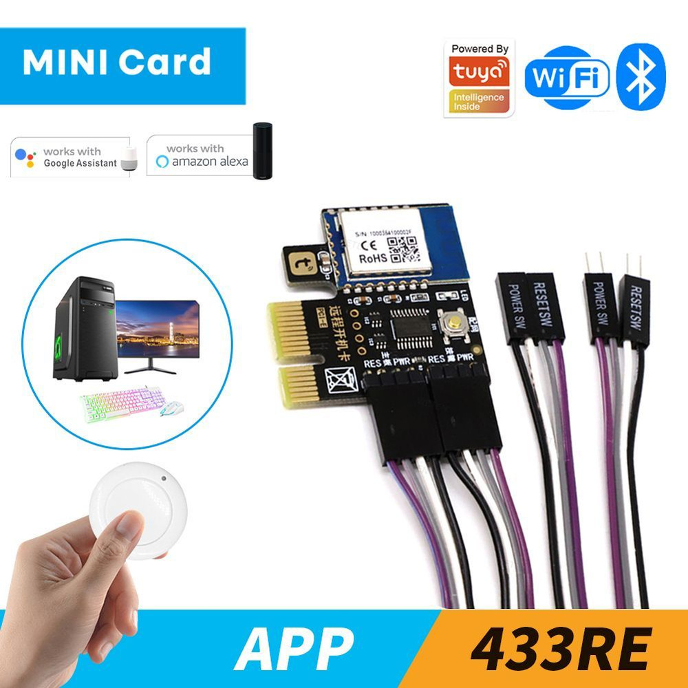 Переключатель питания компьютера Tuya Wifi PCIe для ПК, Smart Life APP 433  RF пульт дистанционного управления, для Alexa Google Home Yandex