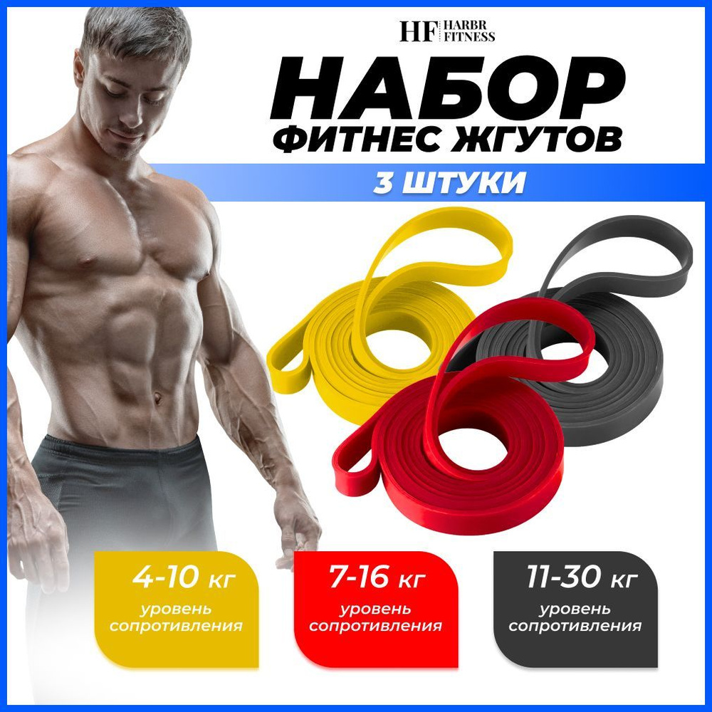 Резинки для фитнеса HARBR FITNESS, фитнес резинка спортивная, эспандер  ленточный с нагрузкой до 29 кг набор 3 шт - купить в интернет-магазине OZON  с быстрой доставкой (715156401)