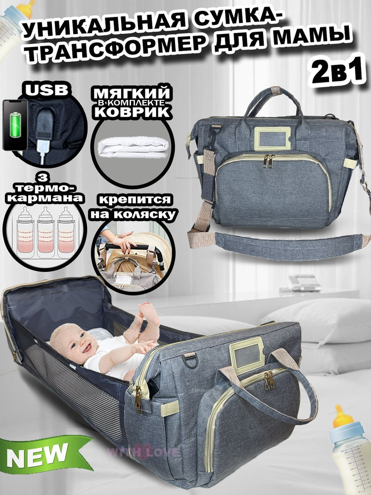Сумка для мам , трансформер , для малыша, пеленальная - купить с ...