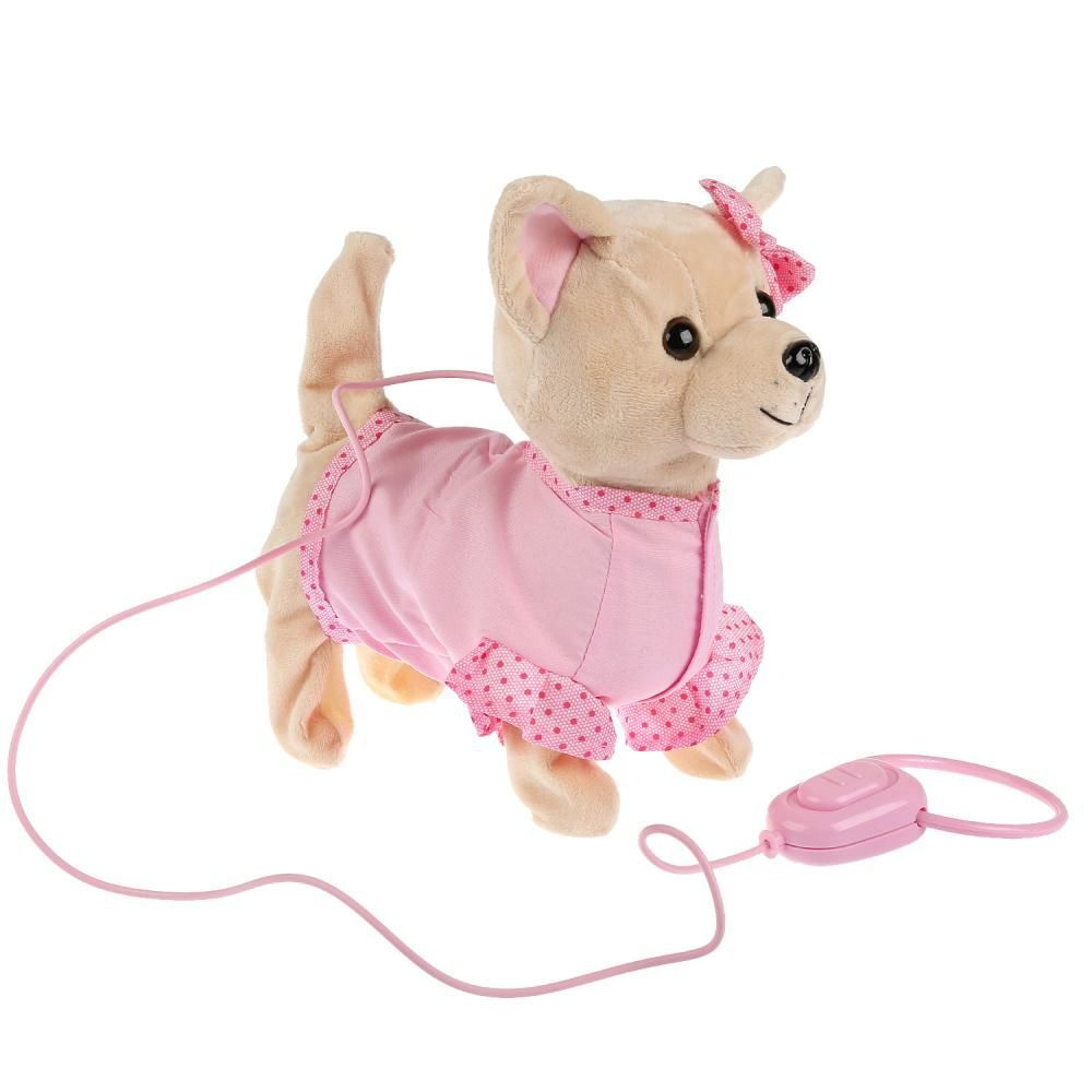 Интерактивный щенок ДОЛЛИ 23 см ходит, поёт песенку, пульт-поводок  #1