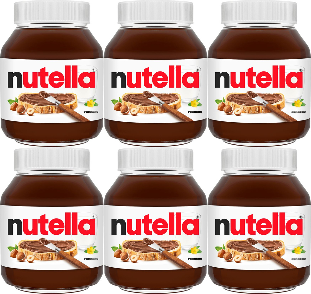 Паста Nutella ореховая с добавлением какао, комплект: 6 упаковок по 180 г  #1