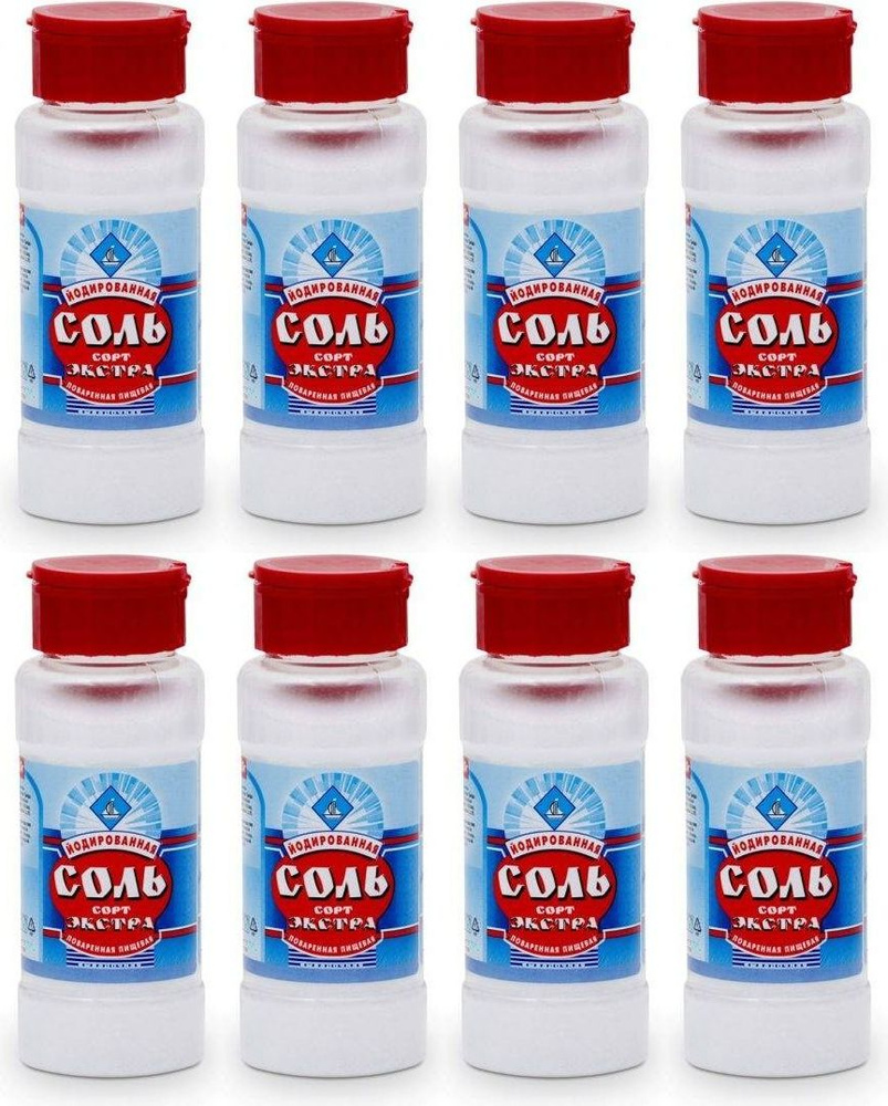 Соль поваренная ТДС пищевая йодированная, комплект: 8 упаковок по 180 г  #1