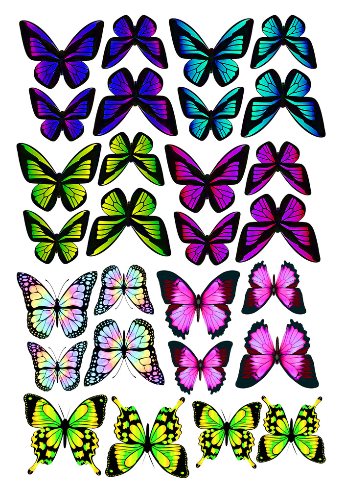 Бабочки (3,5×4,8см) двойные №49 на ткани