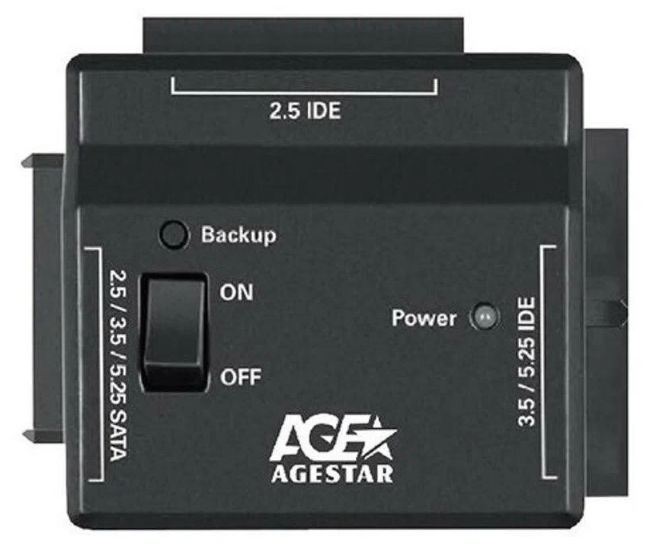 Адаптер-переходник для HDD AgeStar FUBCP2 интерфейсы IDE SATA SATA корпус пластик, цвет черный, форм-фактор #1