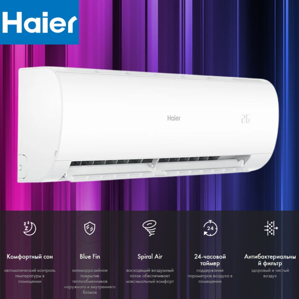 Настенный кондиционер сплит-система Haier HSU-12HPL103-R3, 35м2 - купить по  доступным ценам в интернет-магазине OZON (877293362)