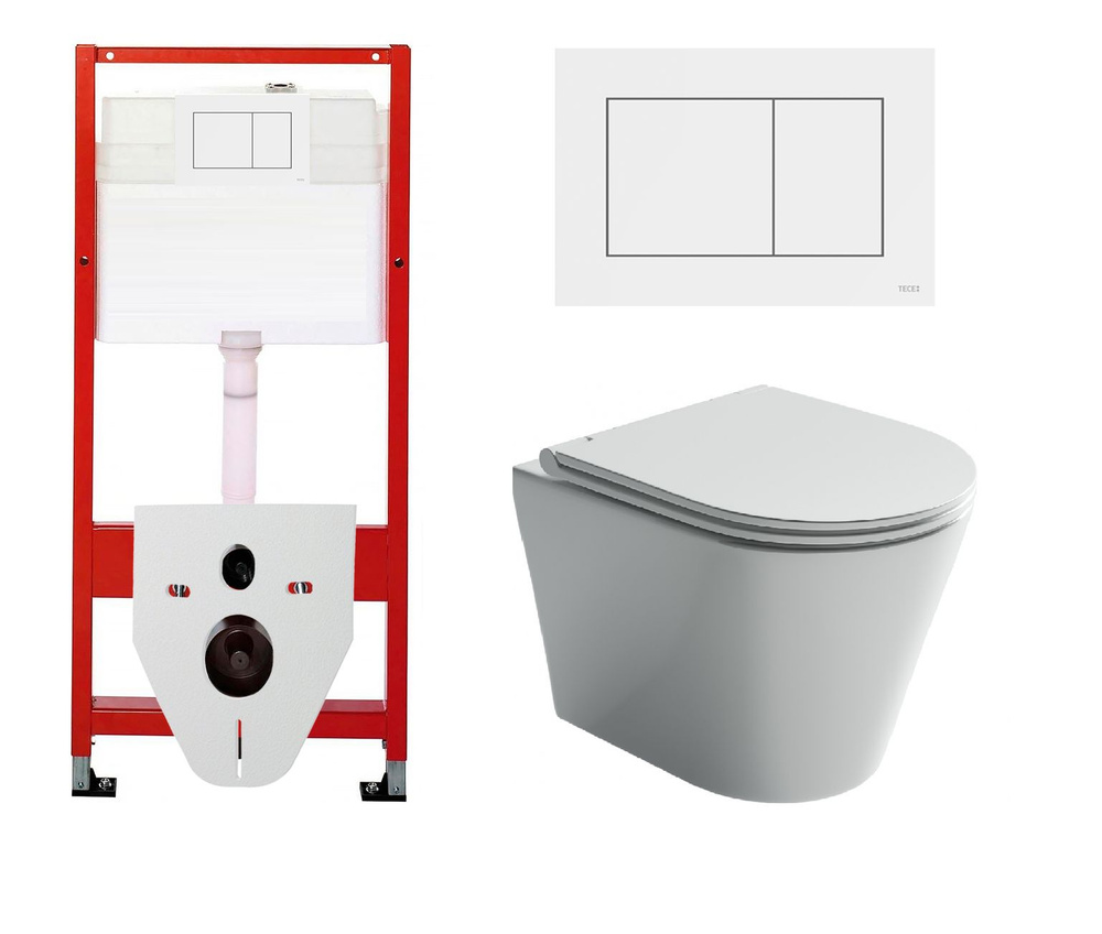 Комплект инсталляция Tece Base + Подвесной унитаз Ceramica Nova Forma с ...