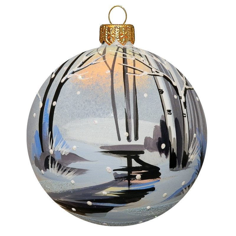 Винтажный Шар Елочная игрушка 10 см белый, черный 1 шт. #1