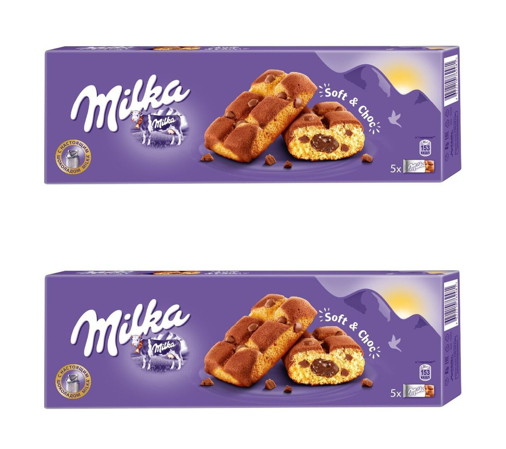 Milka печенье Choc & Choc Cookies, 175 г, 2 уп - купить с доставкой по ...