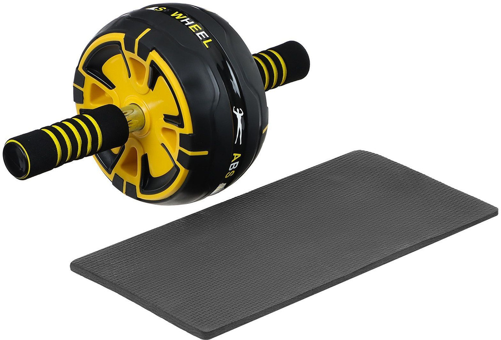 Ролик для пресса одиночный, тренажёр гимнастический для женщин и мужчин ...