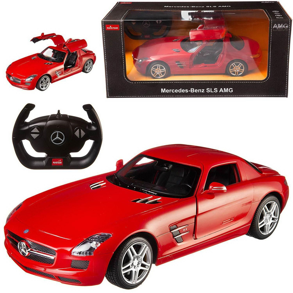 Машина р/у 1:14 Mercedes-Benz SLS AMG, цвет красный 2.4G - купить с  доставкой по выгодным ценам в интернет-магазине OZON (285640493)