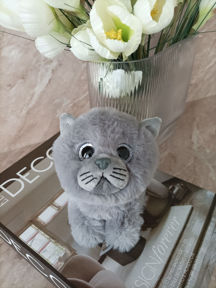 Мягкая игрушка плюшевый брелок серый кот (котенок) для ключей, на сумку, на  рюкзак. - купить с доставкой по выгодным ценам в интернет-магазине OZON  (728508560)