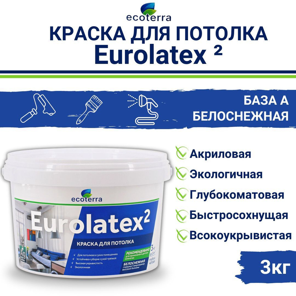 Краска ВД-АК 2180 д/потолков эко Быстросохнущая, Гладкая, Акриловая,  Матовое покрытие, белый - купить в интернет-магазине OZON по выгодной цене  (409573788)