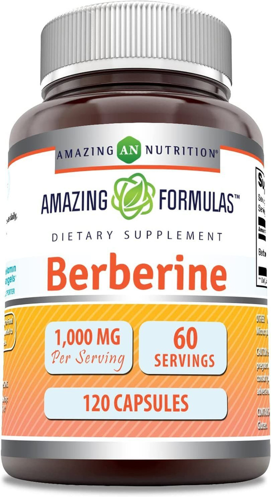 Amazing Formulas Berberine Берберин 1000 в двух капсулах (порция) , 120 ...