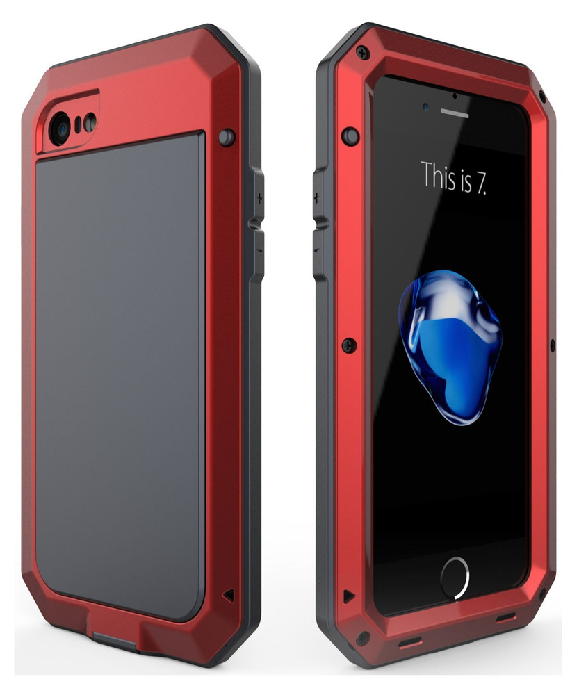 Чехол для iPhone 7 Plus, iPhone 8 Plus LunaTik Taktik Extreme ударопрочный,  цвет Satin Red - купить с доставкой по выгодным ценам в интернет-магазине  OZON (1010751633)