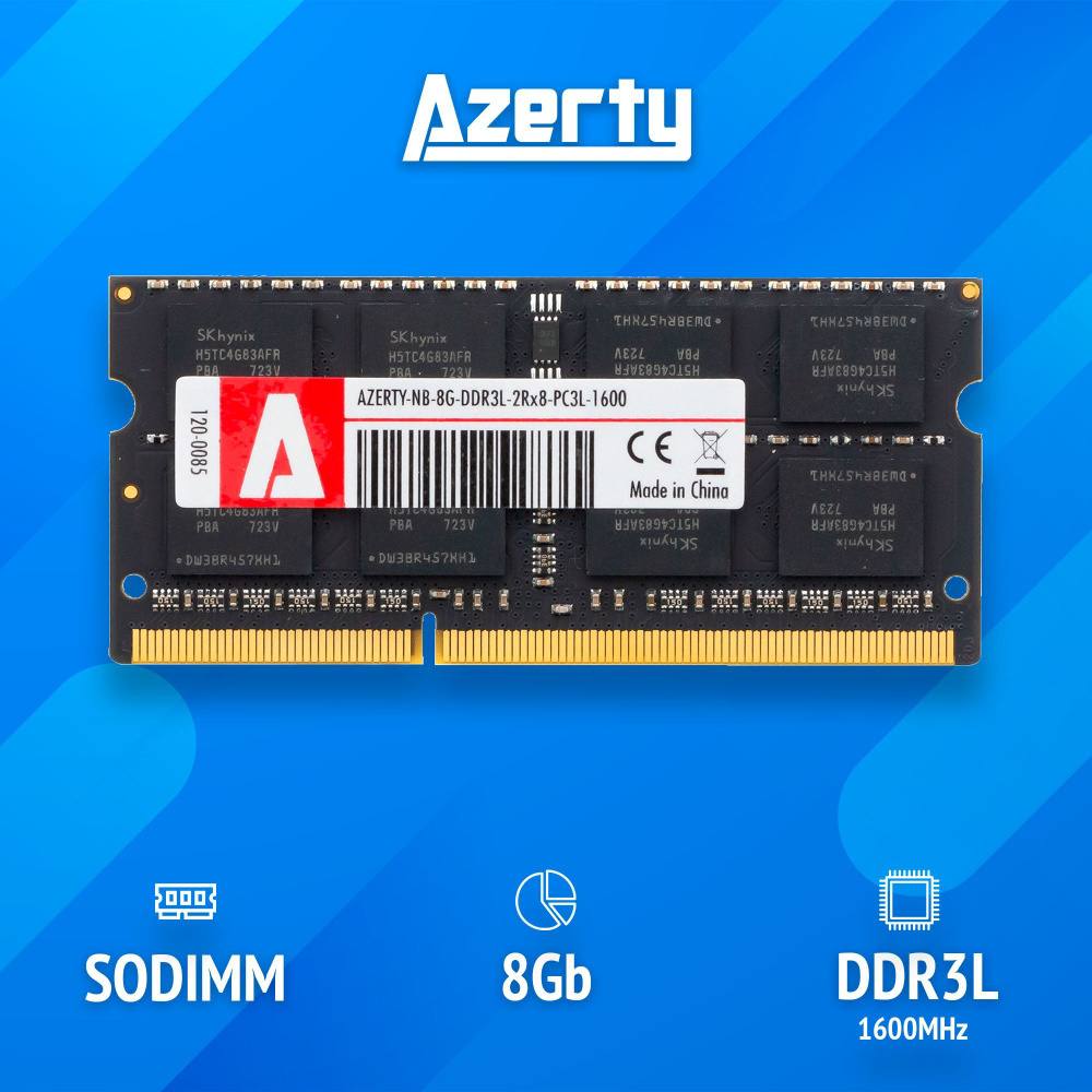 Модуль оперативной памяти Azerty SODIMM 8Gb NB-8G-1600 1x8 ГБ (120-0085) -  купить по выгодной цене в интернет-магазине OZON (322909985)