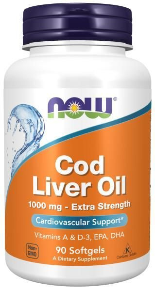 NOW Рыбий жир из печени трески 1000 мг. "Cod Liver Oil 1000 mg", 90 капсул. #1