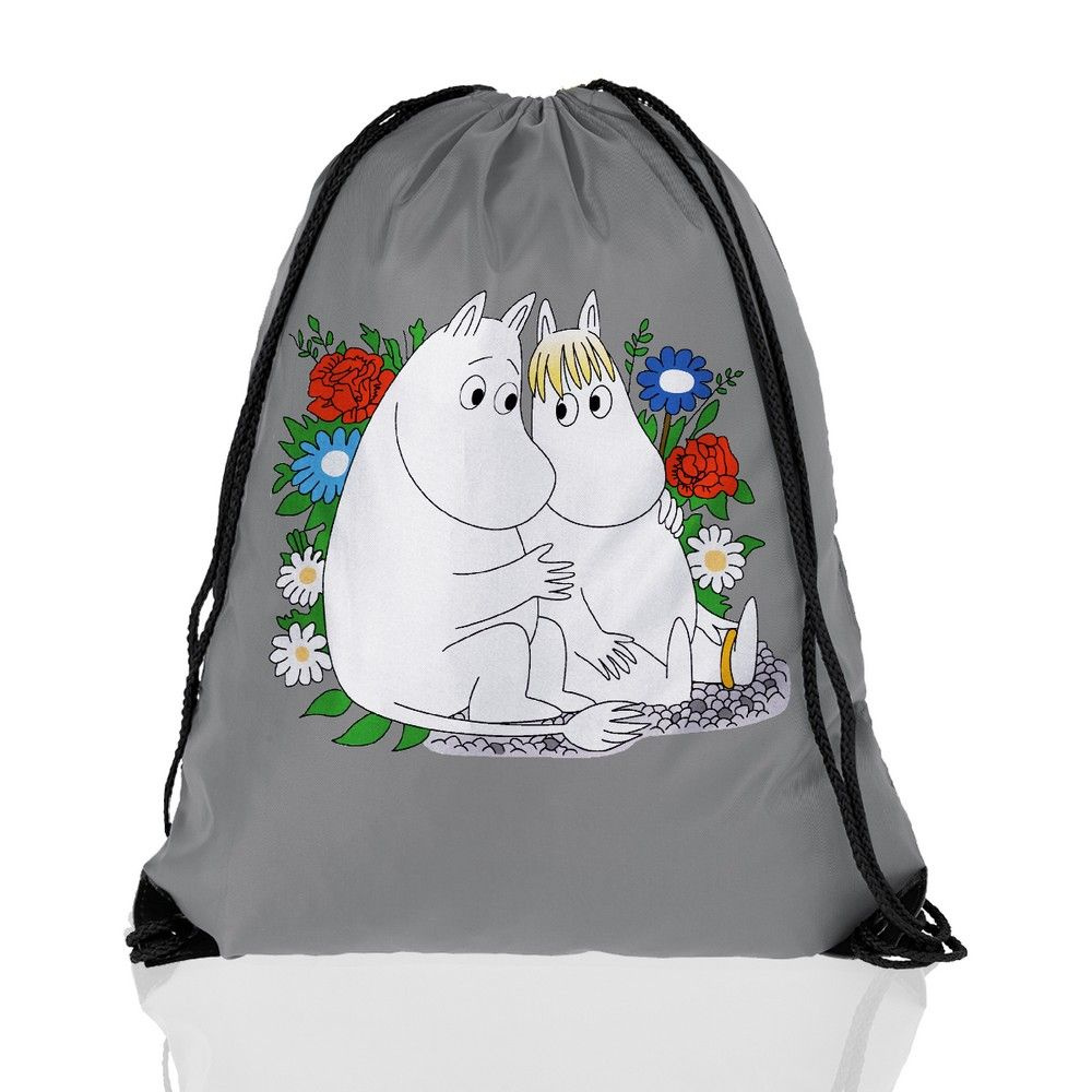 Мешок для сменной обуви ДТФ серый moomin (муми тролли, Мама, Снусмумрик, Мюмля, Туве янсон, Сказки, Уют, #1