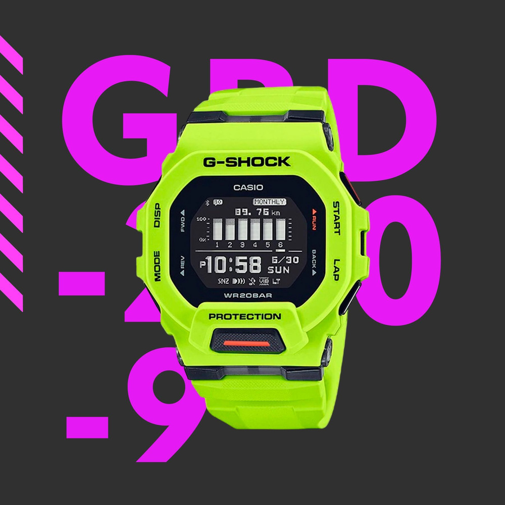 Часы G-Shock GBD-200-9E с функцией Bluetooth - купить с доставкой по  выгодным ценам в интернет-магазине OZON (651177214)