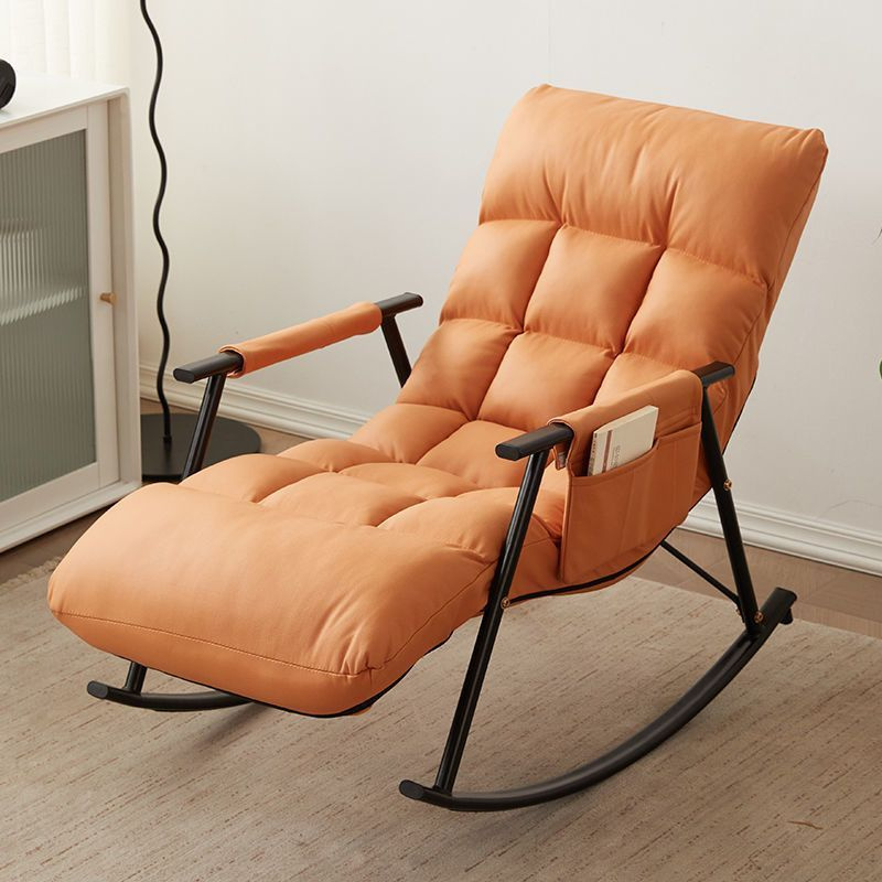 Кресло-качалка с каркасом из металла и обивкой из текстильной ткани Dizzy, Rattan Wood