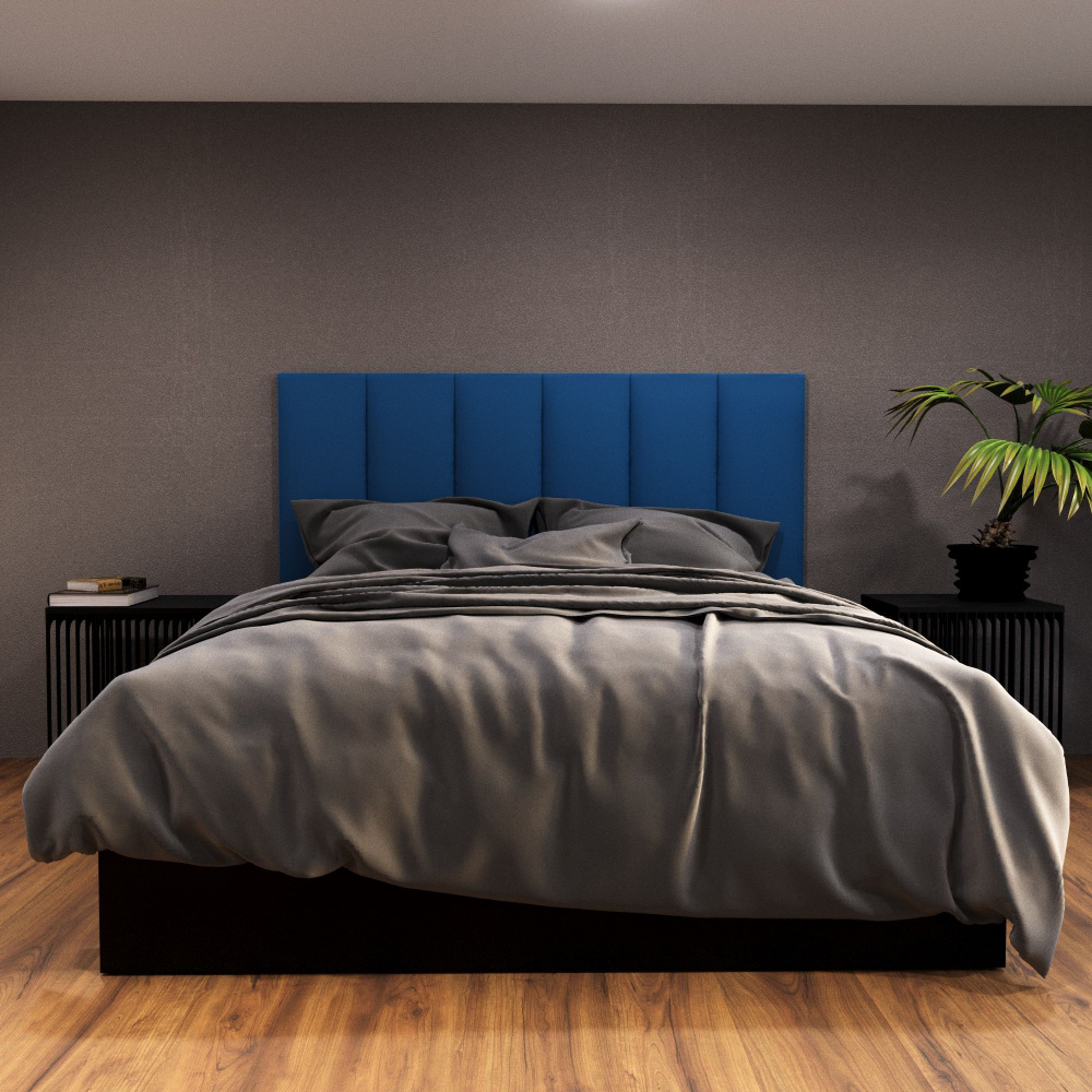 Мягкие стеновые панели, изголовье кровати, размер 30*80, комплект 1шт, цвет темно-синий  #1