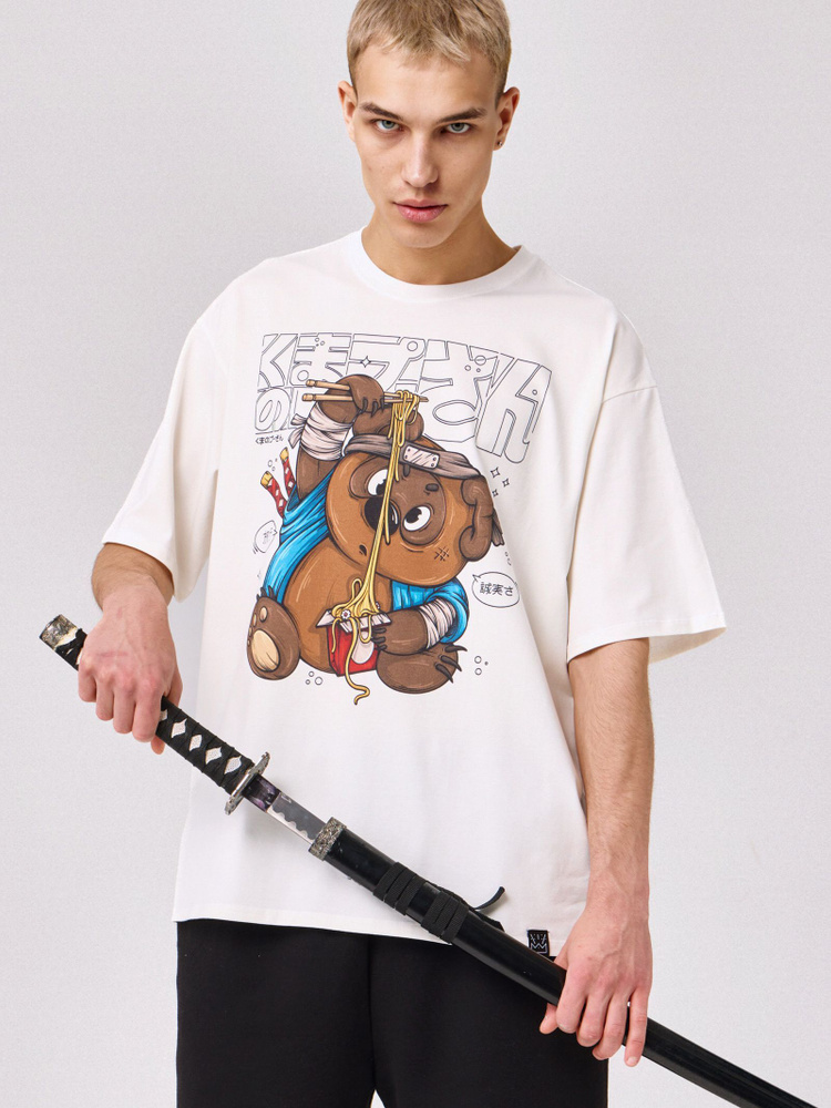 Футболка Нити-Нити, размер 54, 56, цвет белый, 95% хлопок, 5% лайкра ...