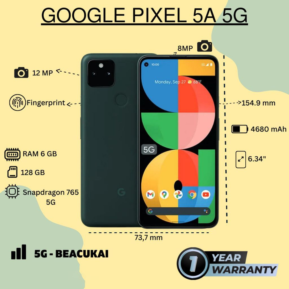 Смартфон Pixel5A 128 ГБ ГБ - купить по выгодной цене в интернет-магазине  OZON (1077613469)