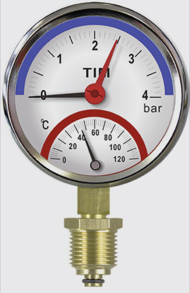 Термоманометр радиальный, TIM, 4 бар,Y-80-4 #1