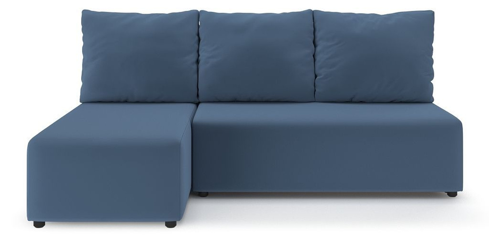 Угловой диван-кровать PUSHE раскладной Каир Lux, левый угол, велюр, синий Balance 784  #1