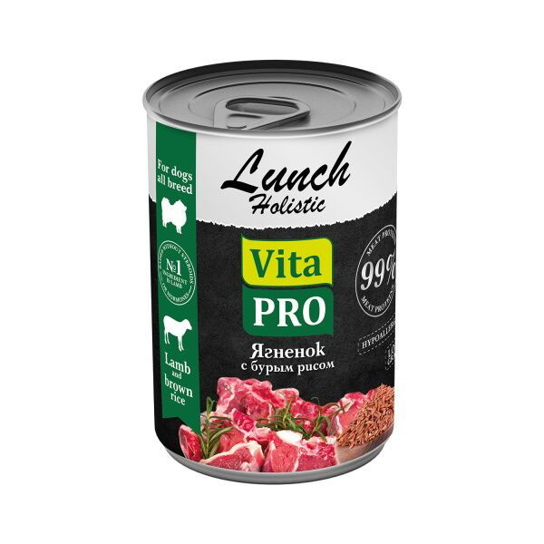 VITA PRO LUNCH 400 г консервы для собак ягненок с бурым рисом 1х12  #1