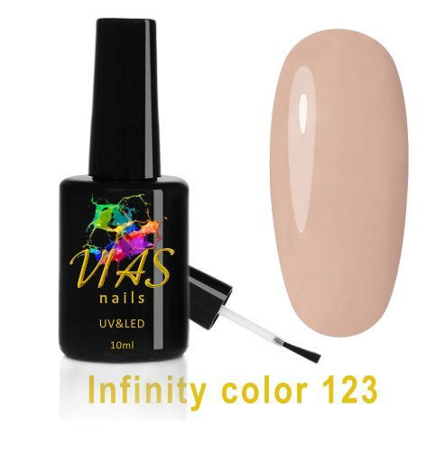 Гель-лак бежевый, пудровый, телесный, нюдовый VIAS nails Infinity color 123  #1