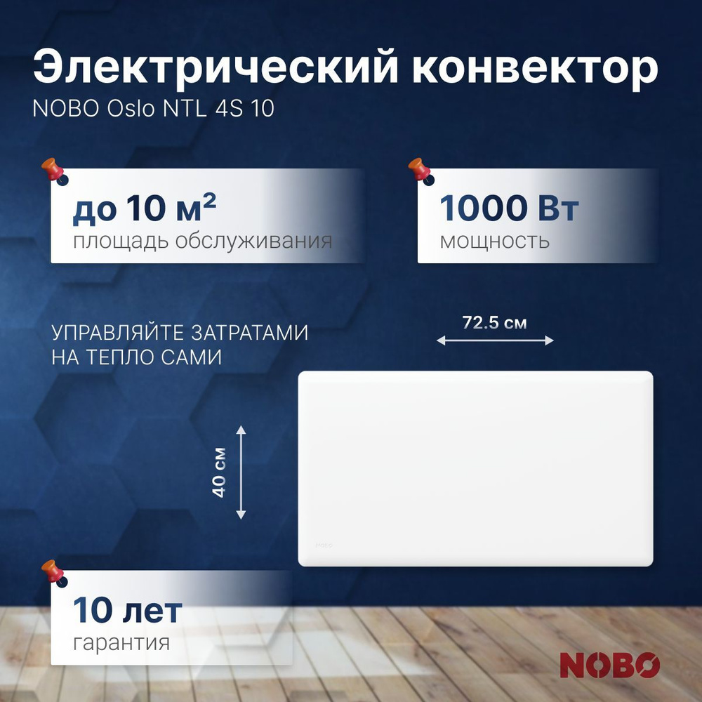 Обогреватель Nobo Oslo NTL_ 4S купить по выгодной цене в интернет-магазине  OZON (479183070)