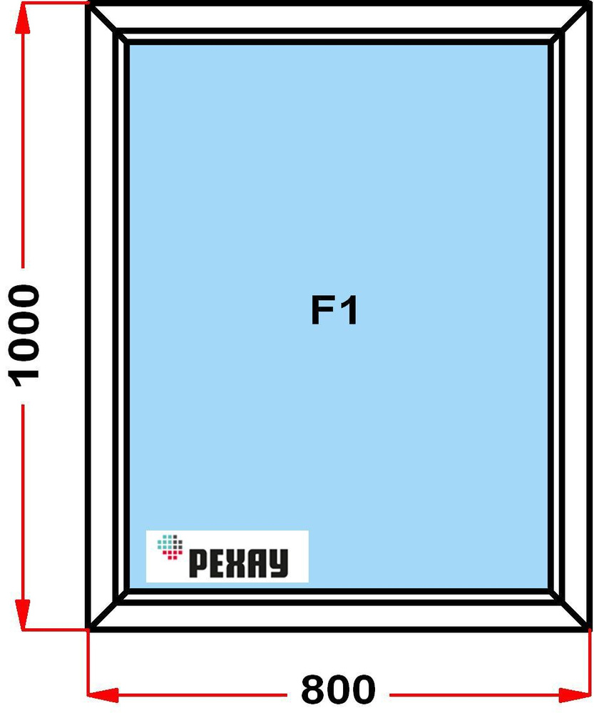 Окно пластиковое, профиль РЕХАУ BLITZ (1000 x 800), не открывающееся,  стеклопакет из 3х стекол - купить по выгодной цене в интернет-магазине OZON  (874214085)