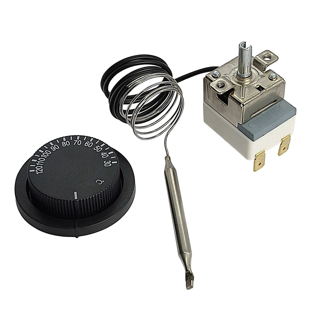 Капиллярный термостат WKC-120S2 16А/250В АС с рукояткой из материала ...