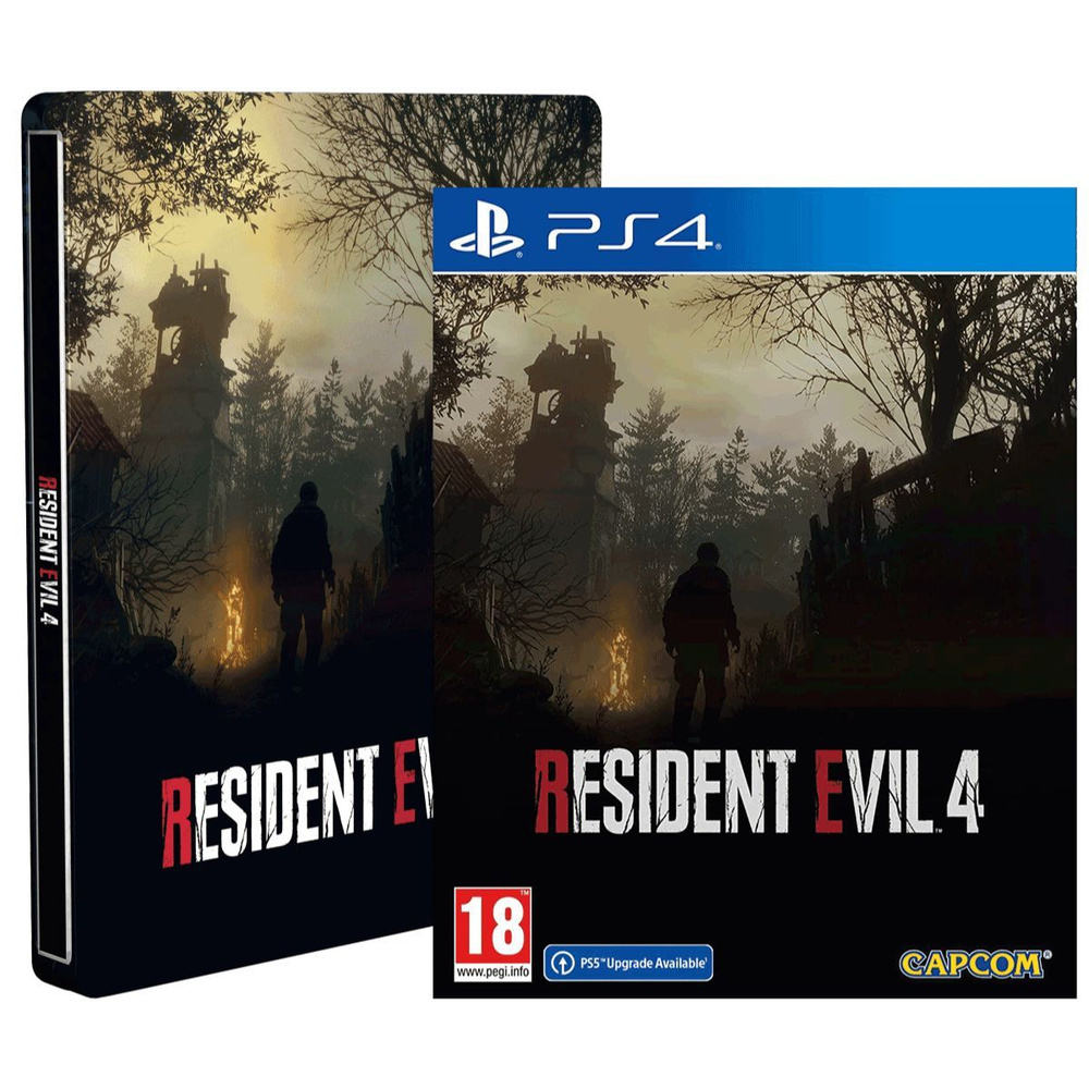 Игра с игрой Resident Evil 4 Remake Steel Book Edition (PlayStation 4,  Русская версия)