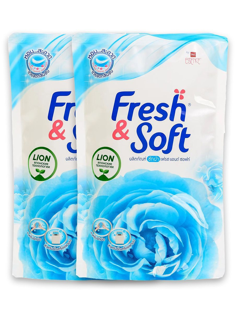 Гель для стирки всех типов тканей LION Fresh&Soft концентрированный, 2 шт по 400 мл мягкая упаковка  #1