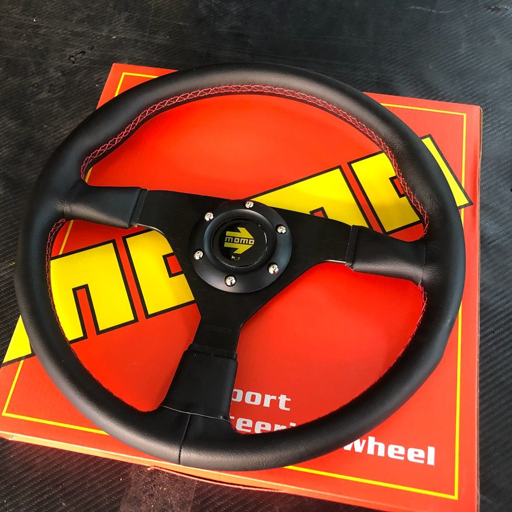 Универсальный руль MOMO Racing Monte Carlo 350 мм кожаный JDM руль ...
