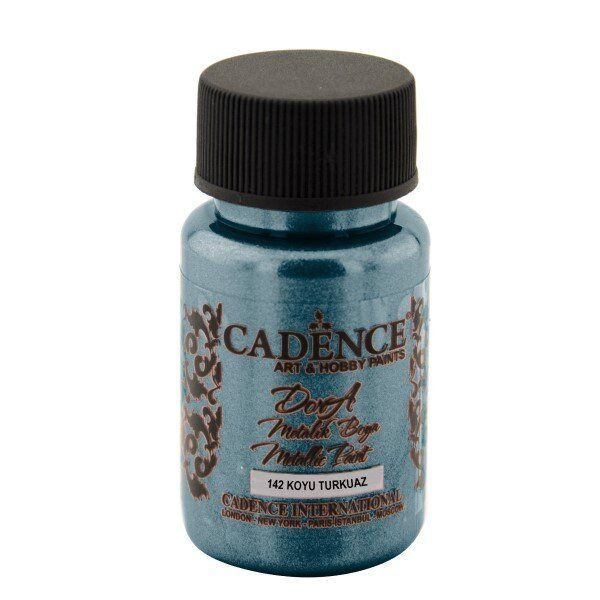 Акриловая краска Cadence Dora Metallic Paint, 50 ml. Dark Turquoise-142 #1