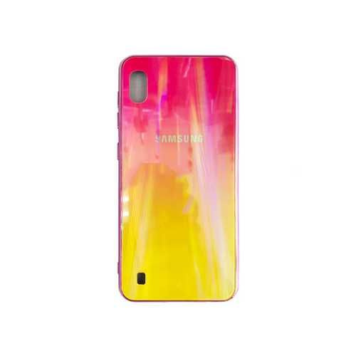 Чехол Samsung Galaxy A10 (2019) силиконовый, хамелеон розовый-желтый  #1