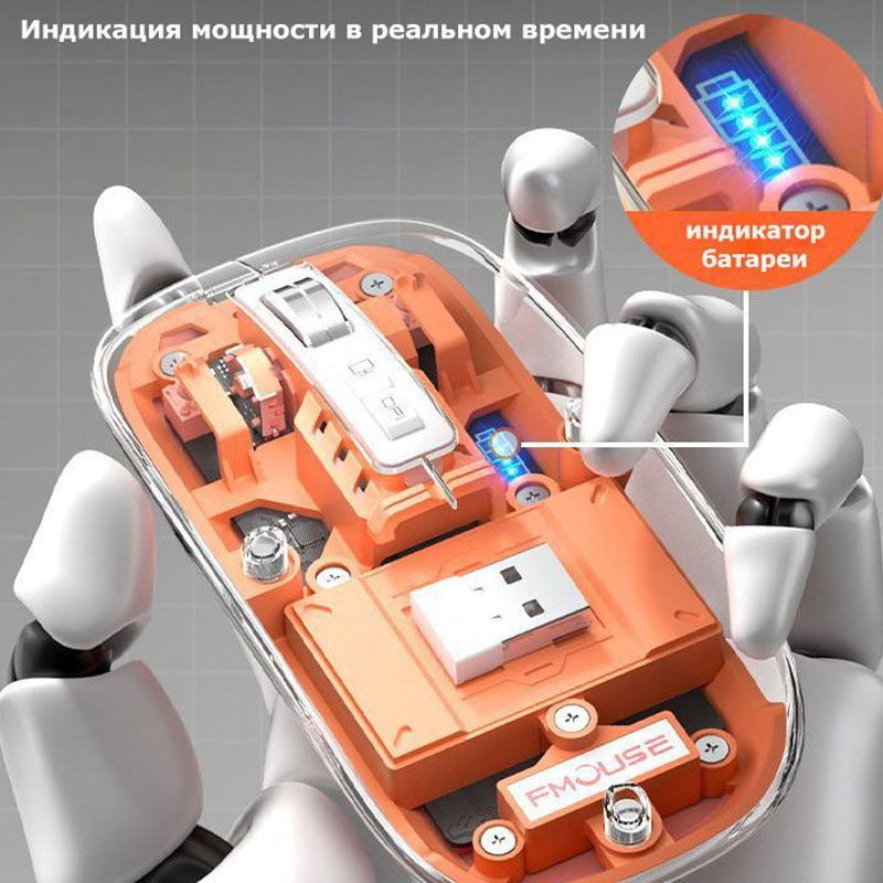 Мышь беспроводная FMOUSE M133 M133, оранжевый - купить по выгодной цене ...