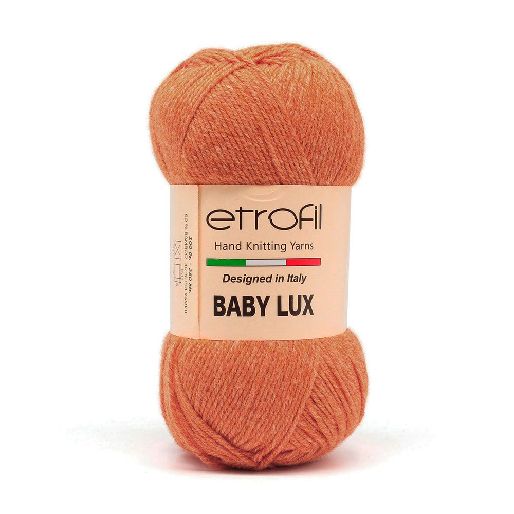 Пряжа Etrofil 'BABY LUX' 100гр. 250м (60% бамбук, 40% полиамид) (70254 оранжевый)  #1