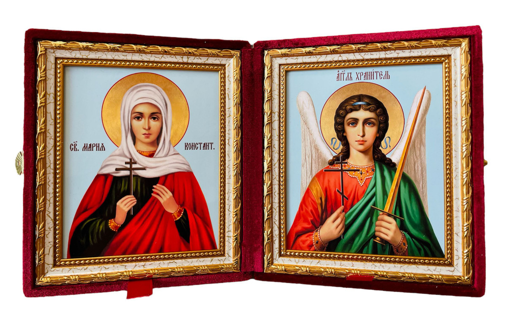 Икона Складень Мария Константинопольская, патрицианка, Мученица и Ангел ...