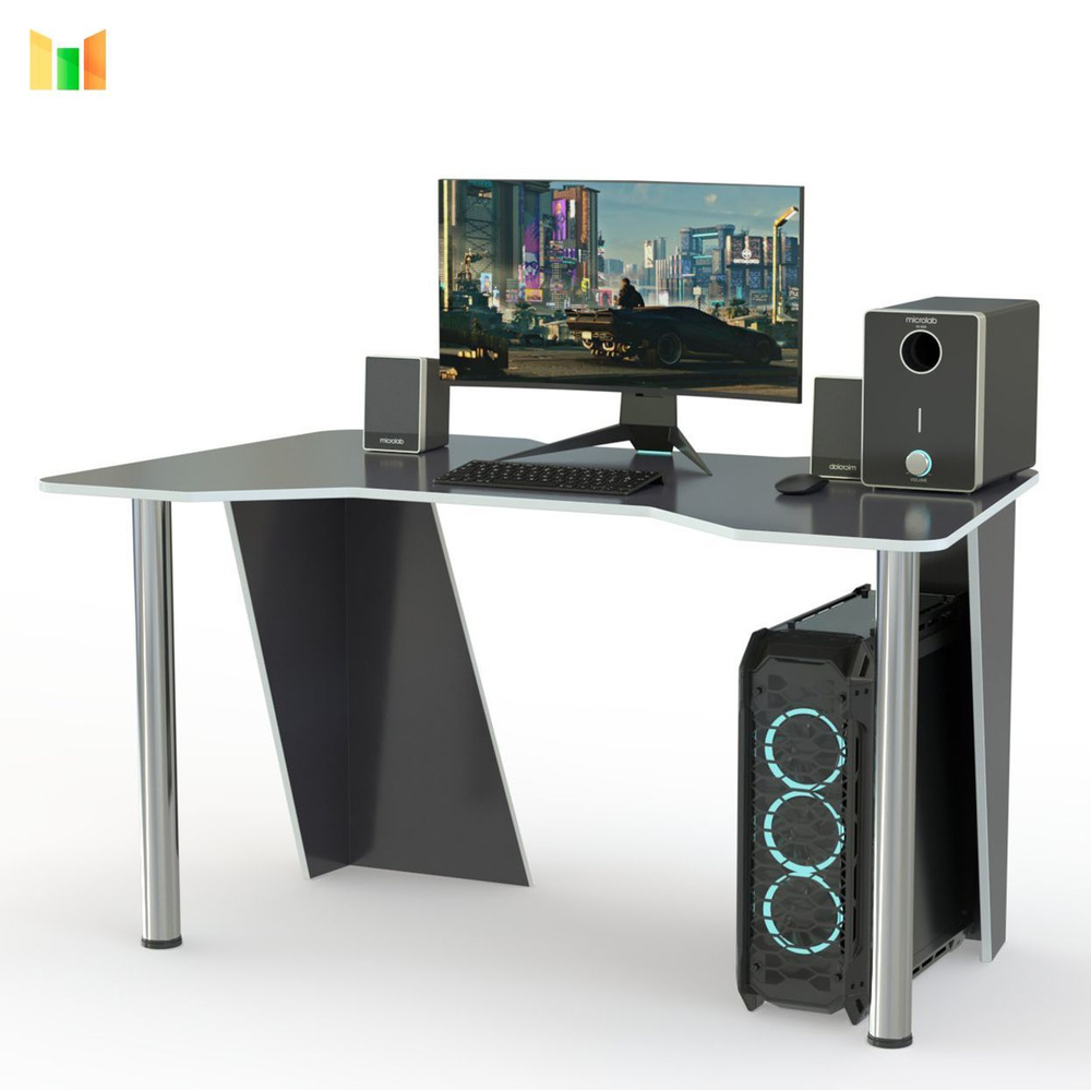 Компьютерный стол BestMebel Игровой Чесли 6, 150х93х75 см - купить по ...