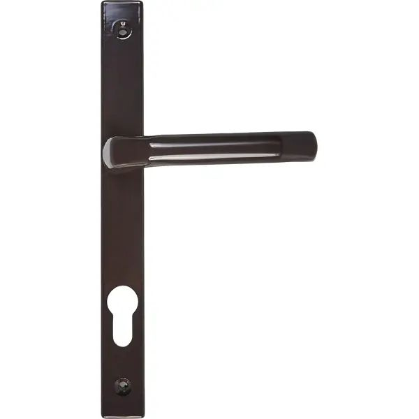 Ручка дверная для узкопрофильных замков на планке 26x85 мм, цвет коричневый  #1