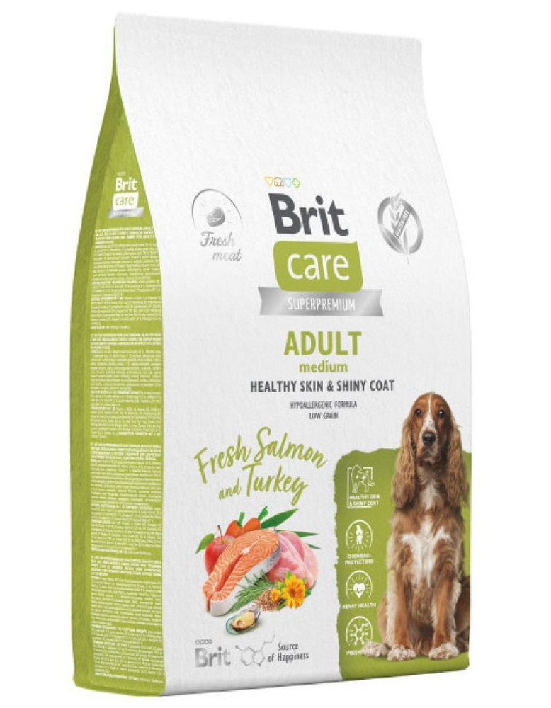 Сухой корм для собак Brit 3 кг Care Dog Adult M Healthy Skin&Shiny Coat ...