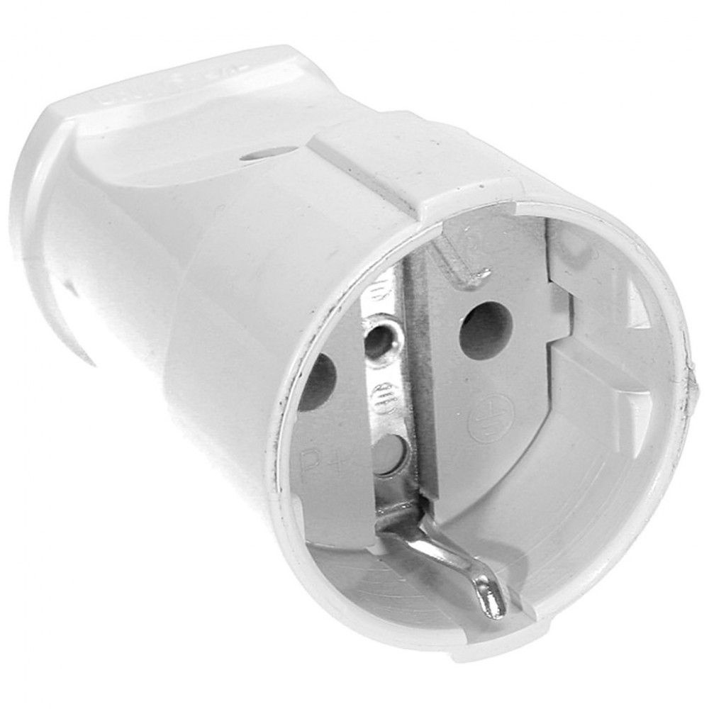 Штепсельный разъем, 16А, с заземлением, белое - купить по низкой цене в ...